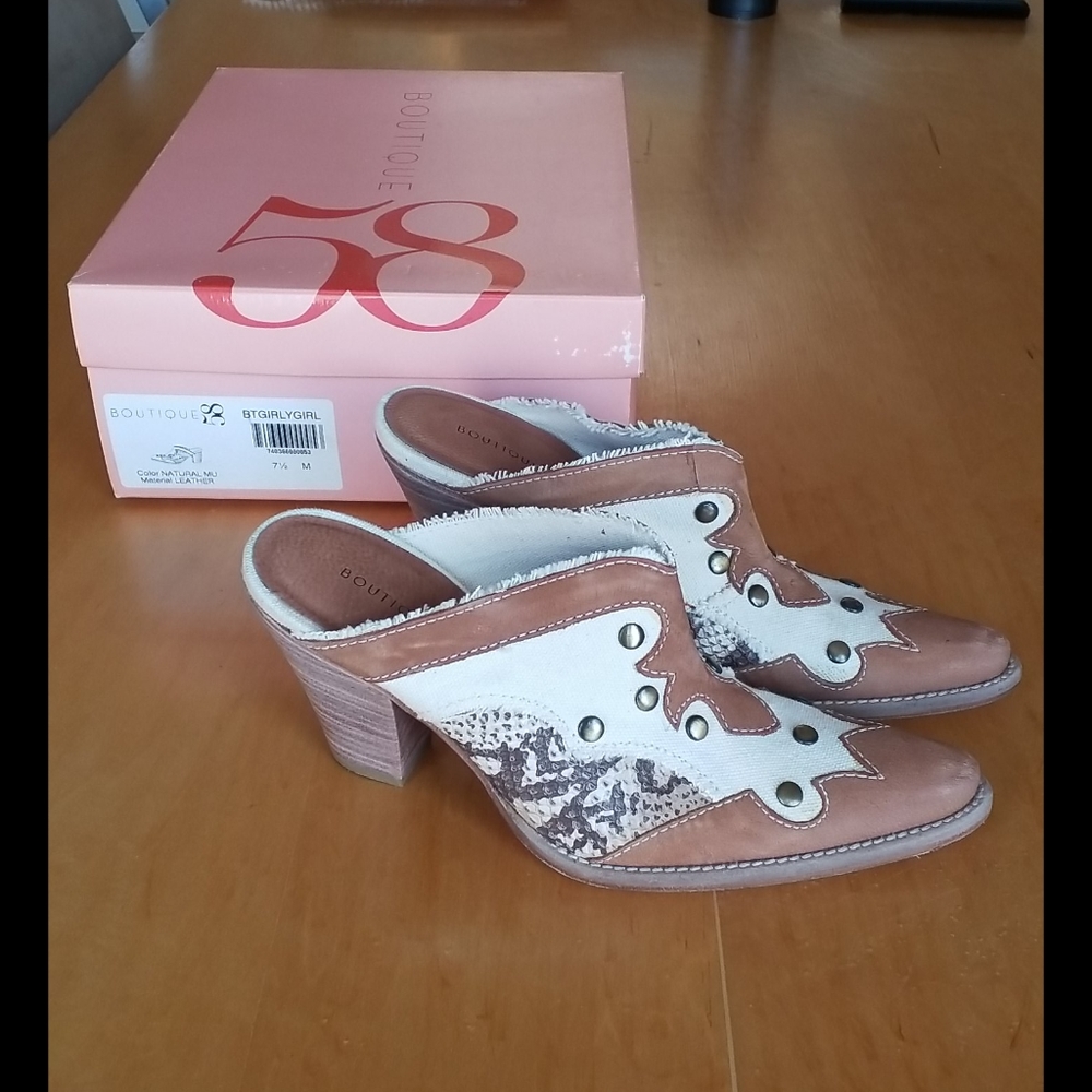 Boutique 58 leather mules